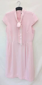 J Crew Dress Womens UK 14 Pink Crepe Summer Casual Smart Tie Neck Cap Sleeve - Picture 1 of 11