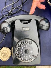Telefono vintage da parete a disco colore Nero anni '40 '50 già con cavo presa