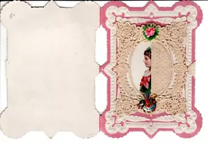 B19-79695- Vintage Valentinstag Papier Spitze gestanzt geprägt zart süß My Idol - Bild 1 von 2