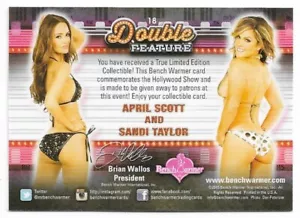 Tarjeta promocional 2015 Benchwarmer Hollywood Show Abril Scott Sandra Taylor #18 Playboy - Imagen 1 de 2