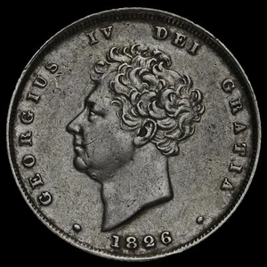 Chelín de plata molido Jorge IV 1826, cerca de EF - Imagen 1 de 2