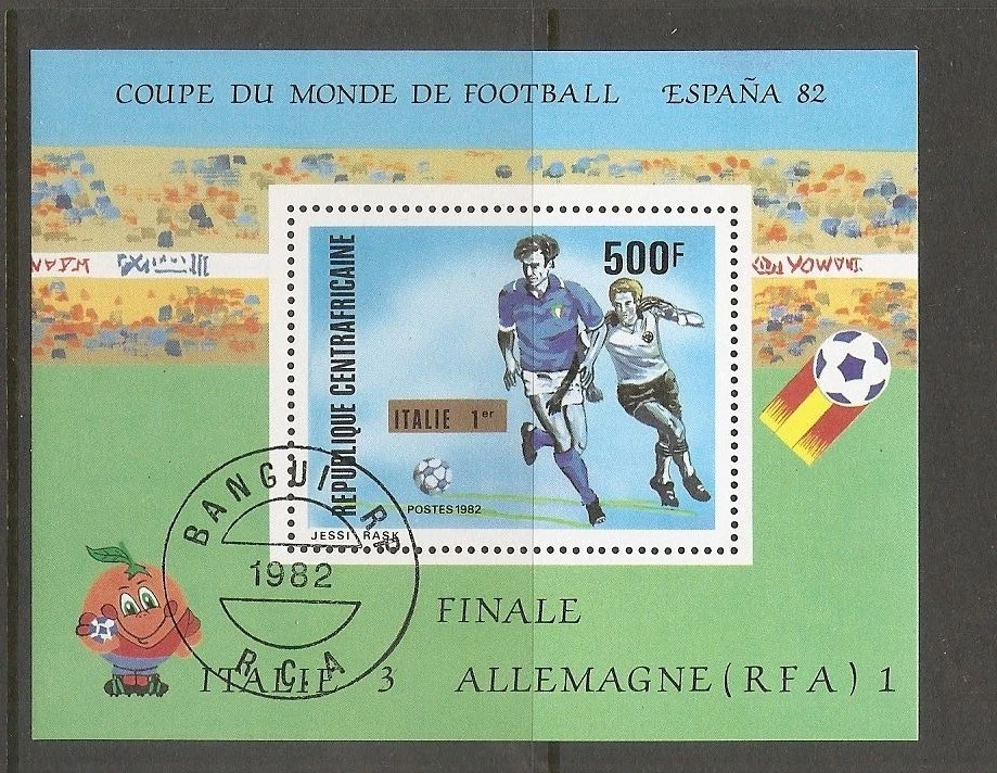 Central African Republic SC # 548 World Cup 1982 , Final. Souvenir Shett. MNH - Image 1 of 1
