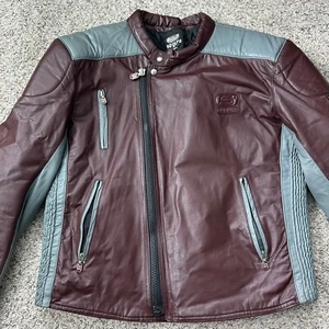 Vintage Segura Motorcycle Jacket Men’s Size 50 Padded Brown Gray Made In France - Picture 1 of 19