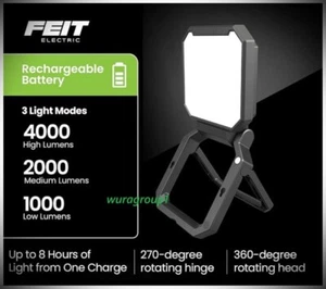 4000L FEIT Electric Work Light & Power Bank, Base & Head Rotate, Rechargbl, 1pc - Picture 1 of 5