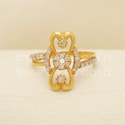 Gold Ring 18k Gold Ring for Women Wedding Jewelry Size 5 Handmade Premium Ring - Image 1 of 4