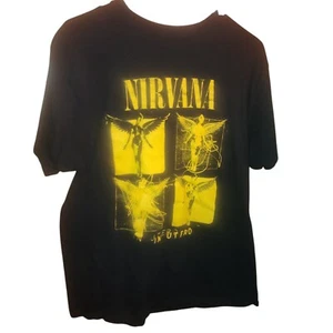 Nirvana In Utero Album Concert Tour Tee Shirt Large Men's Black Yellow Modern LG - Picture 1 of 4