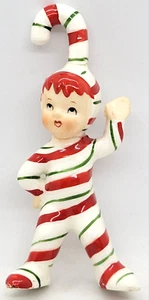 Figura Lefton Candy Cane Kids Pixie Elf Japón FIRMADA REPARADA - VINTAGE - Imagen 1 de 15