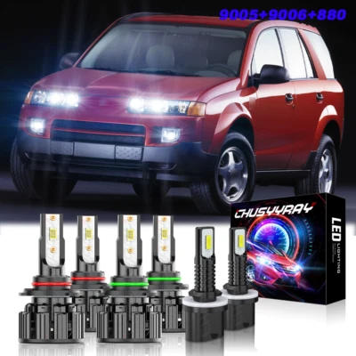 For Saturn Vue 2002-2007 LED Headlights High/Low + Fog Lights Bulbs 6000K 6X - Image 1 of 4