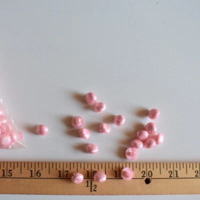 PINK  1/2"  ROUND  PLASTIC  SHANK BACK  BUTTONS   24 PIECES - Image 1 of 2