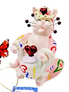 Amy Lacombe Katze WhimsliClay - Miss Vivian Tee PArty Katzen Willits Designs - Bild 1 von 15