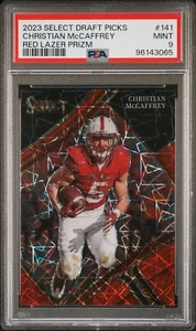 2023 Select Draft Picks Red Lazer Prizm #141 Christian McCaffrey PSA 9 Pop 1 - Picture 1 of 2