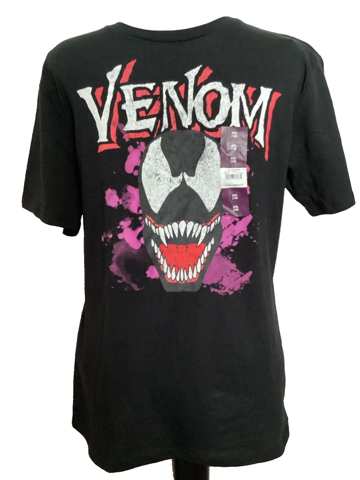 MARVEL VENOM Black Screenprint Short Sleeve T-Shirt Sz Youth 2XL *