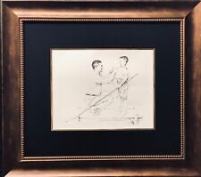 Norman Rockwell "Extra Protection" HAND SIGNED  LITHOGRAPH  FRAMED ART NEW!