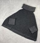 Dolce Gabbana D&G Womens Virgin Wool Knit Turtleneck Poncho Sweater Size L