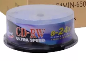KHypermedia 24x 650MB 74-Minute CD-RW Media 25-Piece Spindle - Picture 1 of 1