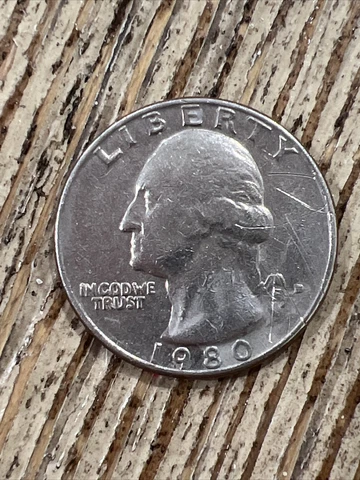 RARE 1980 QUARTER DOLLAR D FILLED MINT MARK ERROR COIN Cover