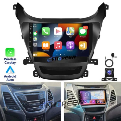 For Hyundai Elantra 2014-2016 Apple Carplay Car GPS Stereo Radio Android 13 64GB - Image 1 of 4