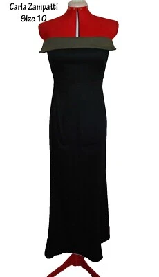 CARLA ZAMPATTI - Elegant Black Formal Maxi Dress - Size 10 - Excellent Condition - image 1 of 4