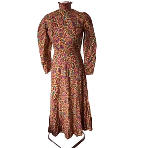 Vintage 1970s Edwardian Style Prairie Maxi dress Size 8 10 UK Handmade - Picture 1 of 9