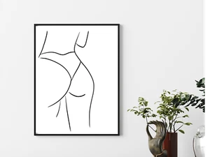 Line Art Impresiones Forma Femenina Arte Pared Salón Decoración Sala de estar Dormitorio l A5 A4 A3 - Imagen 1 de 27