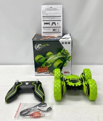 NEW Fancy Stunt Atomic Max R/C Stunt Car~360º Double Sided Flips Rotating~Green - Image 1 of 4