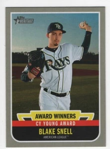 2019 Topps Heritage - AWARD WINNERS BLAKE SNELL TAMPA BAY RAYS #3 - Picture 1 of 6