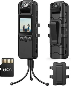 BOBLOV A26 64GB Mini Body Camera IR HD 1080P Wearable Video Camera for Service - Picture 1 of 9