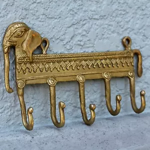 Antique Wall Hook Elephant Bronze metal Coat Hook Hanger VTG mid century modern - Picture 1 of 12