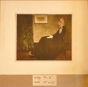 14" x 12" Whistler My Mother Print 1940's Antique Art Reprint  - Picture 1 of 1