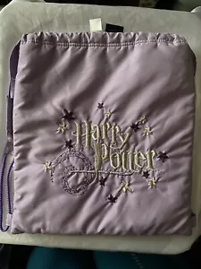 Perfect! Rare! VINTAGE LILAC HARRY POTTER PADDED DRAWSTRING BAG SILVER 2001 - Picture 1 of 9