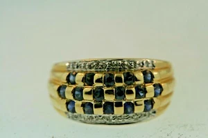 Ladies Fashion Ring Diamonds and Sapphires - Picture 1 of 1