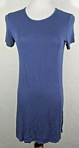 Vestido Camisa Pinc Para Mujer Pequeño Azul Cuello Redondo Manga Corta Informal Cubrir - Imagen 1 de 6