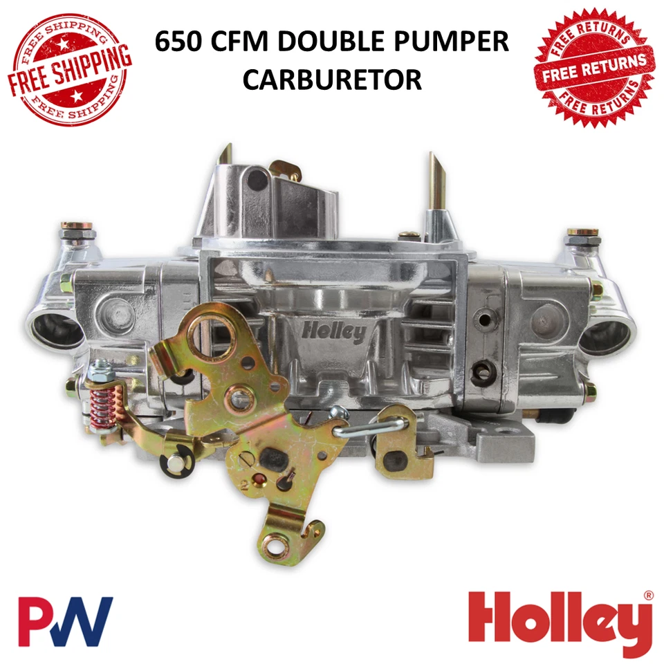 Holley 650 CFM 双泵汽化器手动扼流圈机械二级器-4150 — 第 1/4 张图片