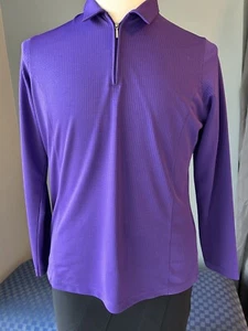 Bermuda Sands Size Medium Purple Golf Pullover 1/4 Zip Long Sleeve Stretch - Picture 1 of 8
