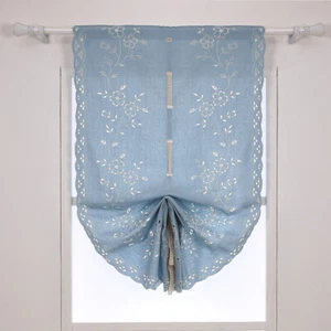 Balloon Curtain Valance Floral Hollow Blackout Tie up Shade Roman Curtain Window - Picture 1 of 9