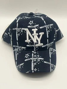 New NY New York Baseballmütze Damen marineblau & weiß Einheitsgröße verstellbarer Riemen - Bild 1 von 7