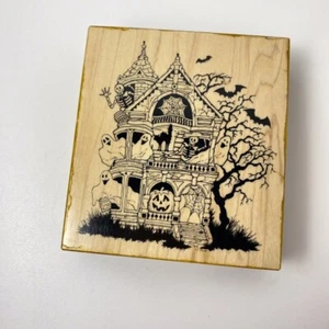 Haunted Mansion~Ghosts~Halloween~Wooden Rubber Stamp~3.5"X3.75"~PSX #K-943 ©1988 - Picture 1 of 7
