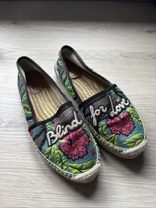 Authentic Gucci Blind For Love Espadrille Flat Shoes. Size 10.5 US Fit Like A 10 - Picture 1 of 12