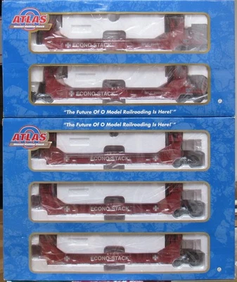 Atlas O 8920/8921-1 Santa Fe Gunderson Stack Car 5-Unit Set O-Gauge NIB * - Image 1 of 3