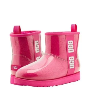 UGG wasserdichte warme Regen/Schnee klassische rosa durchsichtige Mini-Stiefel 6 neu im Karton - Bild 1 von 14