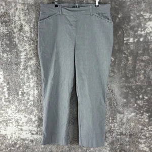 Hilary Radley Size 16 Plaid Stretch Ankle Casual Pants White Black Pull On - Picture 1 of 9