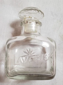 Lavoris Flasche mit Stopfen Vintage 4" hoch 2,5" breit 9 Unzen mit Klarglas mit Lavoris - Bild 1 von 5