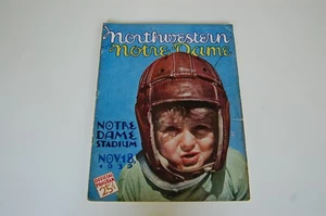Northwestern 1939 - Programa de fútbol americano universitario de Notre Dame - Imagen 1 de 5