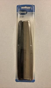 GOODY 7” All Purpose Hair Comb -Set of 2, Black/Tan-Grayish - NOS Plastic 2004 - Picture 1 of 9