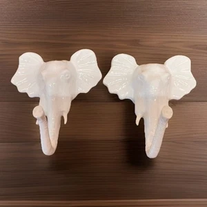 Anthropologie | Gancio per elefante smaltato bianco | Montaggio a parete - Foto 1 di 7