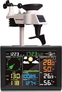 Sainlogic Wetterstation Funk mit Außensensor, 8-in-1 Funk Wetterstation mit - Bild 1 von 6