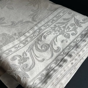 Mantel Damasco Jacquard Marfil Champagne Rosa Acanthus 58x98 Borde Elegante - Imagen 1 de 24