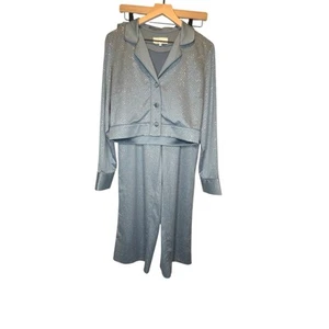 Fleur Du Mal Women's Rhinestone Embellished Set Size L Color Light Blue NWT - Picture 1 of 16