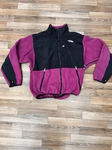 The North Face Purple Black Denali Fleece Jacket Women L - Picture 1 of 6