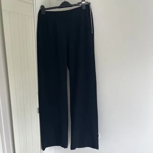 Ladies Coast Black Wide Leg Straight Flowing Dress Trousers Side Zip 12 RRP £79 - Picture 1 of 19